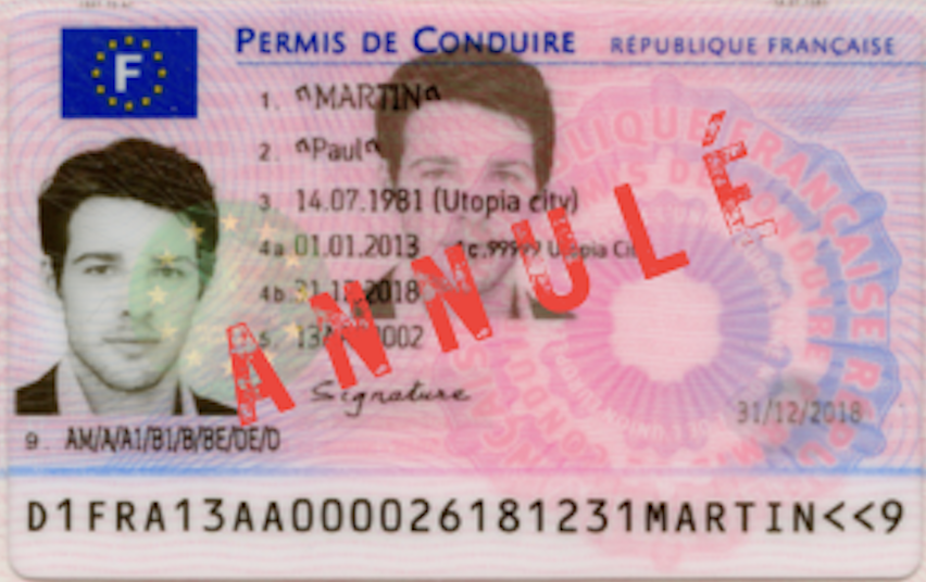 Annulation permis de conduire